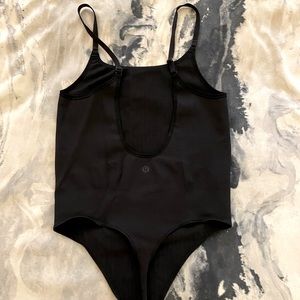 Lululemon Black Bodysuit Open Back Adjustable Tank Top